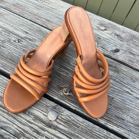 Madewell The Addie High Heels Leather Mule Slip On Sandals - Picture 9 of 9